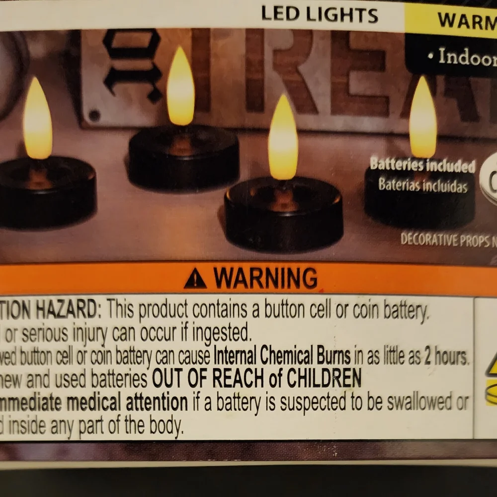 NIB  Black Cauldron Pot Tealight Holder Plus 3-4 Pk of Led Tealights